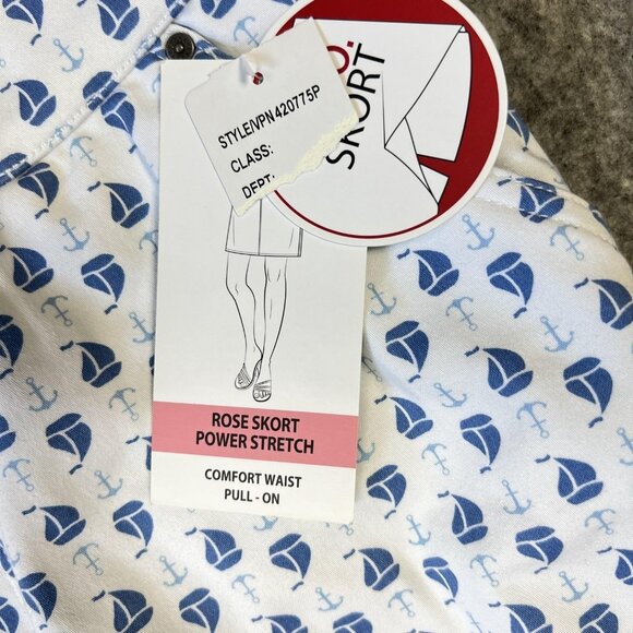 Intro Love the Fit Rose Skort 10P Petite Power Stretch Nautical Sailboat Print - Picture 5 of 16